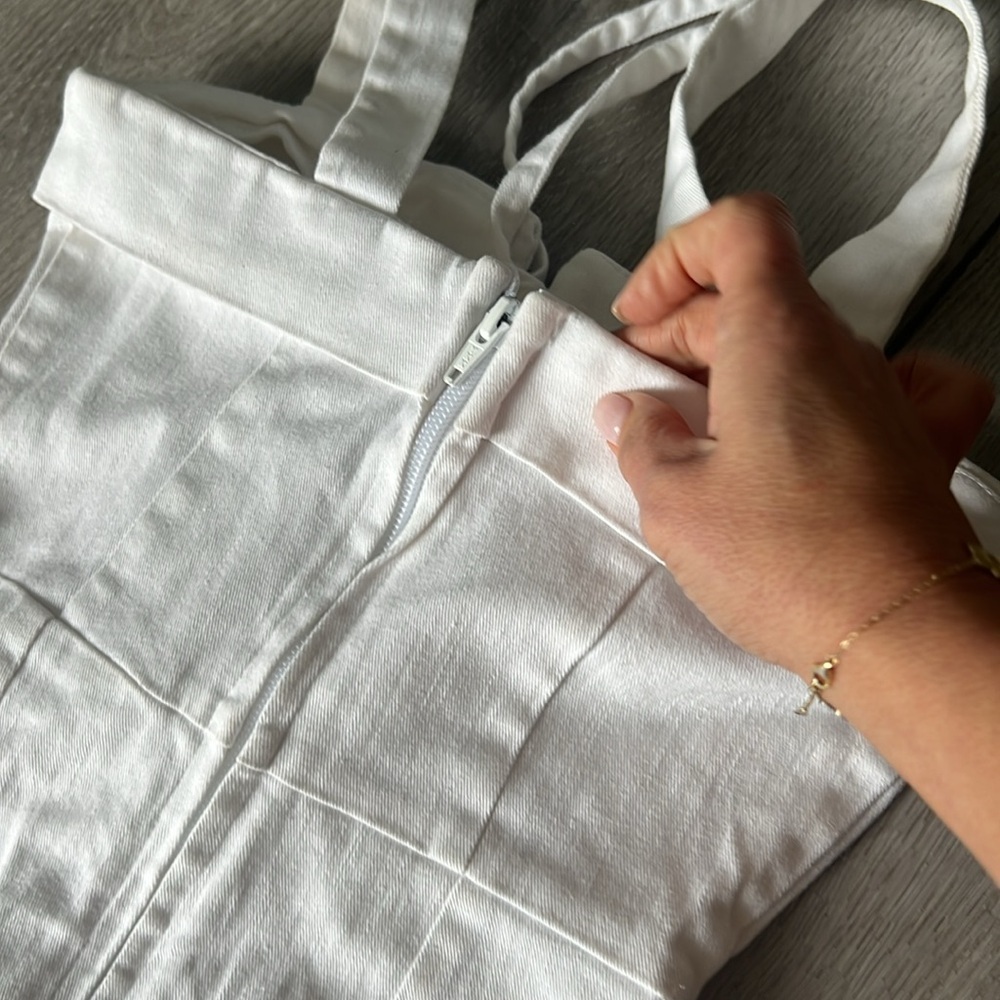 Clayton Darcy White denim tie front ankle length fitted  Jumpsuit small - Picture 10 of 12
